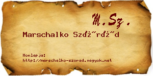 Marschalko Szórád névjegykártya